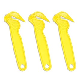 DAQUN 3 Pcs Yellow Box Opener Tool, Yellow Box Cutters, Blade Cardboard Cutter for Warehouses, Shipping Stations, Packaging Supplies or Home Use
