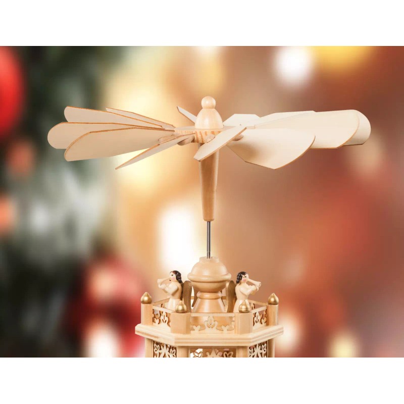 USA SUPREME German Christmas Carousel Pyramid 18 Inches - Wood