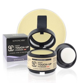 SOVONCARE Wet Hairline Powder for Women & Men - Hair Root Touch Up Powder for Grey Coverage, Thinning Hair & Bald Spots - Sweat, Stays All Day - Instant Root Cover Up Light Blonde 0.14 Oz