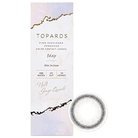 カラコン TOPARDS トパーズ 指原莉乃 さっしー ワンデー 10枚入り グレージュクォーツ（度あり）[-10.00]