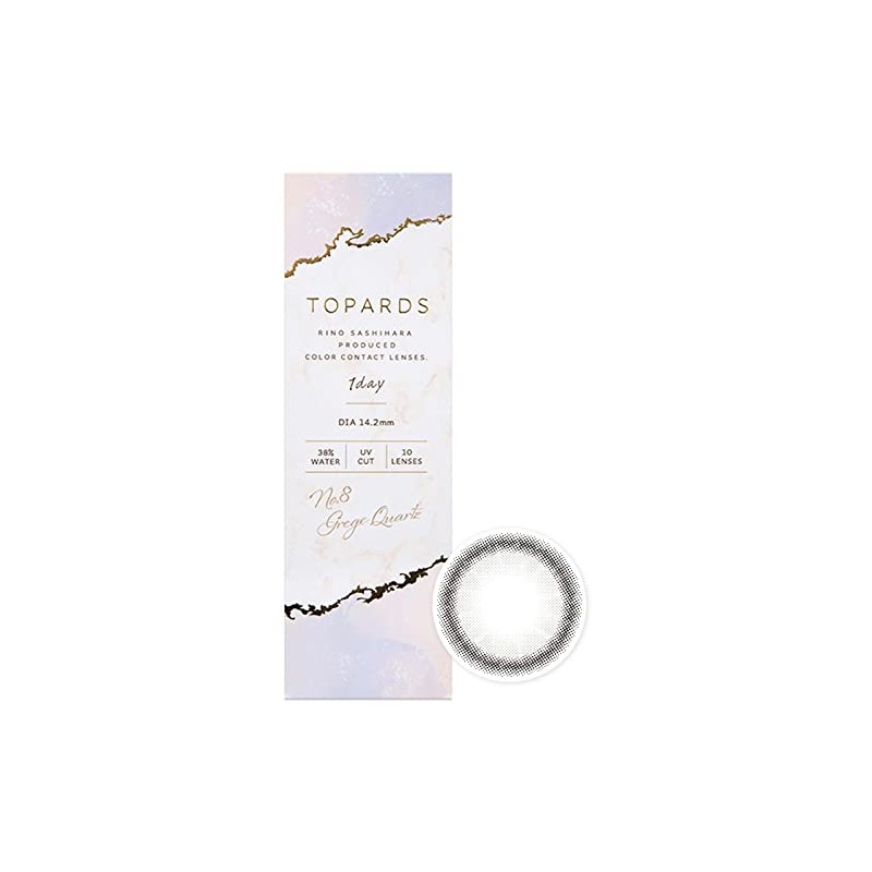 カラコン TOPARDS トパーズ 指原莉乃 さっしー ワンデー 10枚入り グレージュクォーツ（度あり）[-10.00]