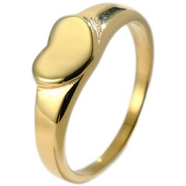 Stainless steel heart-shaped love ring | Love Chunky Stackable Rings (Gold, 8)