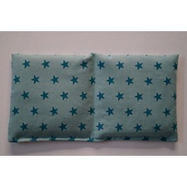 Titsch Organic Rye Grain Cushion 2 Chambers 22 cm x 11 cm Mint / Petrol Stars