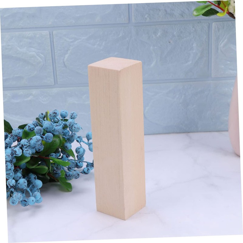 jojofuny DIY Handmade Small Wooden Block Craft Natural Basswood Plank