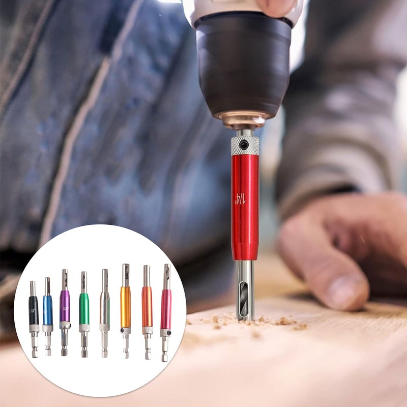 Xiciki Self Centering Drill Bit Set, 8-Piece Hinge Drill Bit