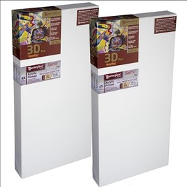 MASTERPIECE Z2DE-1321 3D Pro 2.5" Deep Sierra Heavy Weight Medium Texture 14.6 oz Cotton Stretched Canvas 13" x 21" White 2 Pack