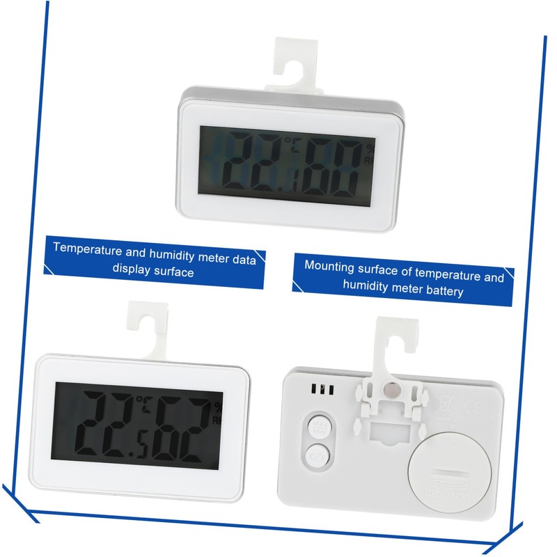 SHOWERORO Digital Refrigerator Thermometer Humidity Accurate Freezer Hygrometer with Temperature