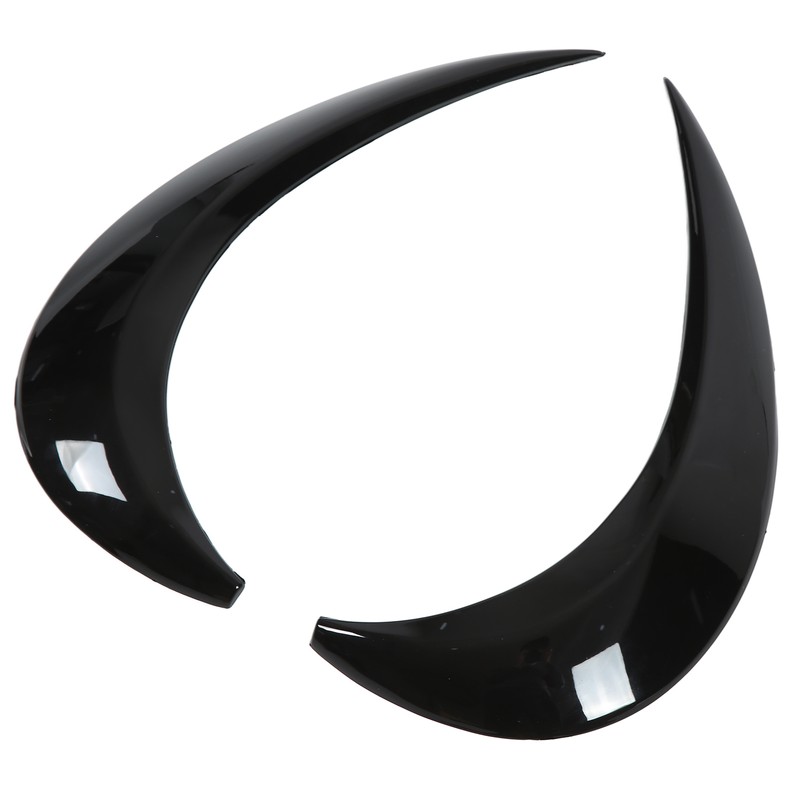 1 Pair Left Right Gloss Black Headlight Eyebrow Cover Trim