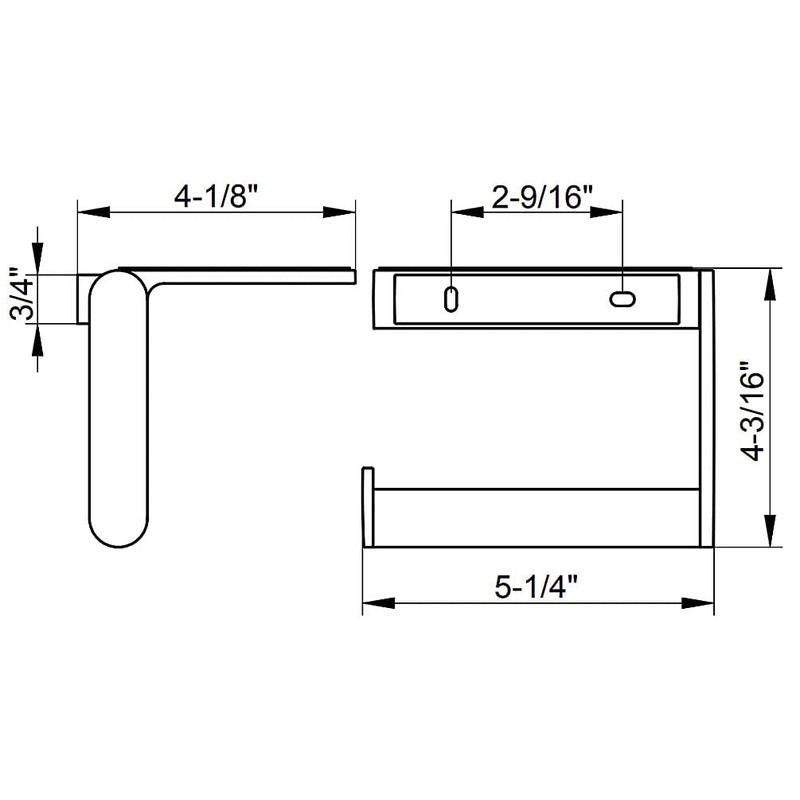Plan Toilet Roll Holder, Open Shape, Left Chrome-Plated