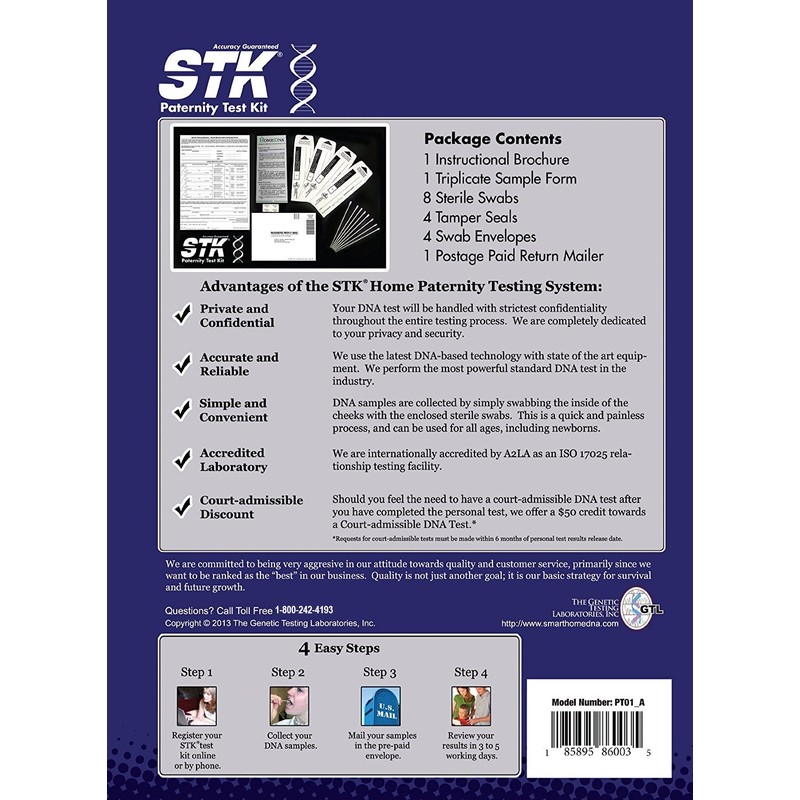 STK's Paternity Test Kit - Includes All LAB FEES and