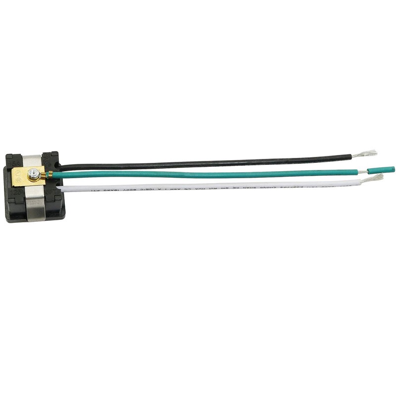 Longdex 3-Wire Outlet 15A 125V Black Snap-in Grounding Receptacle with