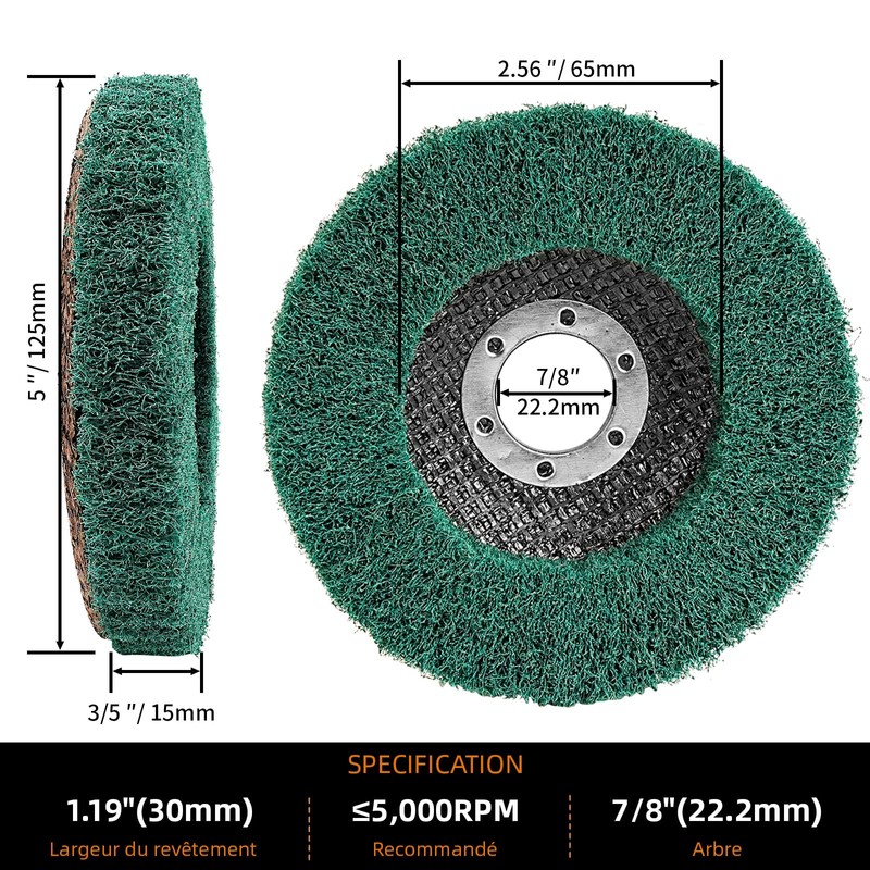 SI FANG 12.5 x 2.2cm Nylon Fiber Sanding Disc, 8