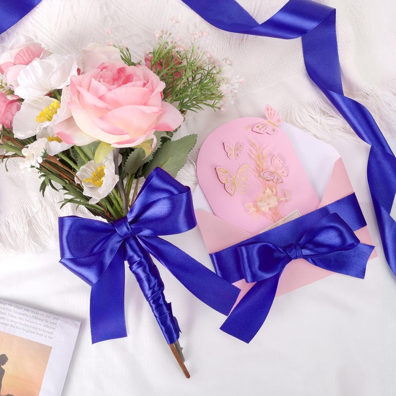 1-1/2 Inch Royal Blue Satin Ribbon,50 Yards Royal Blue Fabric