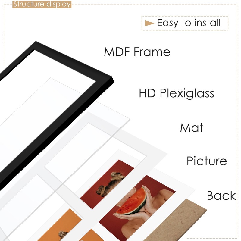 DUENPY 12x19 Double Picture Frame 8x10 Displays Two 8x10 inch