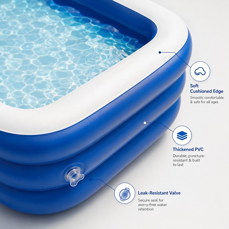 Extra Large Inflatable Family Pool for Backyard Fun – Thickened