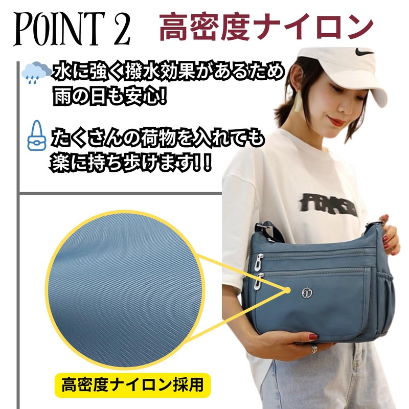 [Quikaboo] ショルダーバッグ レディース 斜めがけ 軽量 ナイロン 肩掛け 小さめ ショルダーポーチ 防水
