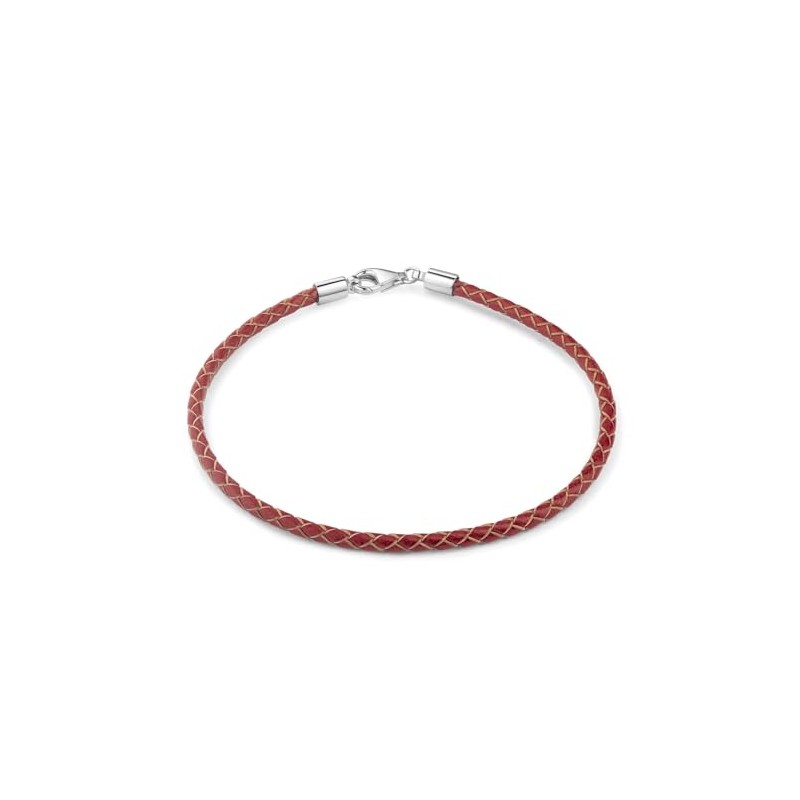 Materia #A57 925 Silver Beads Bracelet Men Women Leather Bracelet