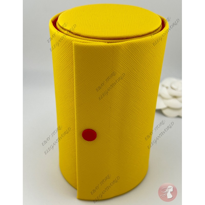 Bloomingdales Bloomingdale's Yellow Portable Travel Jewelry Organizer Holder Box 5"