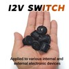 6 PCS 12v Switch Black Round Rocker Switch ON/Off Mini