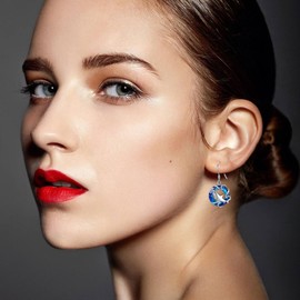 URONE Shark Earrings for Women Sterling Silver Delicate Shark Crystal Dangle Earrings Ocean Shark Jewellery Gift for Women