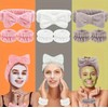 Plush Bowknot Spa Headband and Wristband Set (Creamy White, one