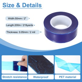 PATIKIL Removable Protective Film Tape, 2 Inch x 656 ft PE Surface Protective Scratch Film Tape Roll for Furniture Electrical Appliances Plastic Hardware Low Stickiness Blue