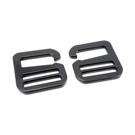 VersaKits 10 Pcs Heavy Duty Metal G Hooks Flat Tri-glide Hook Sildes Adjustable Fastener Belt Buckle for Strap Webbing, Matte Black, 1-1/4''