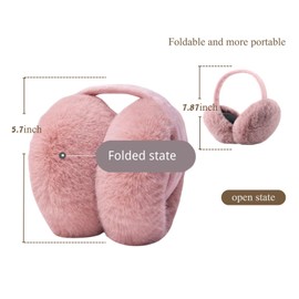 Airmoon Earmuffs for Women - Winter Ear Warmers - Soft & Warm Cable Knit Fur Earmuffs - Earmuffs for Cold Weather, Pink (pink 1)