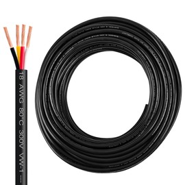 18 Gauge Wire 4 Conductor,18 AWG Electrical Wire Stranded PVC Cord Oxygen-Free Copper Cable,50FT 4 Core Pure Copper Flexible Cable Wire for LED Lamp Lighting Strips Automotive (50FT, 18AWG-4C)…
