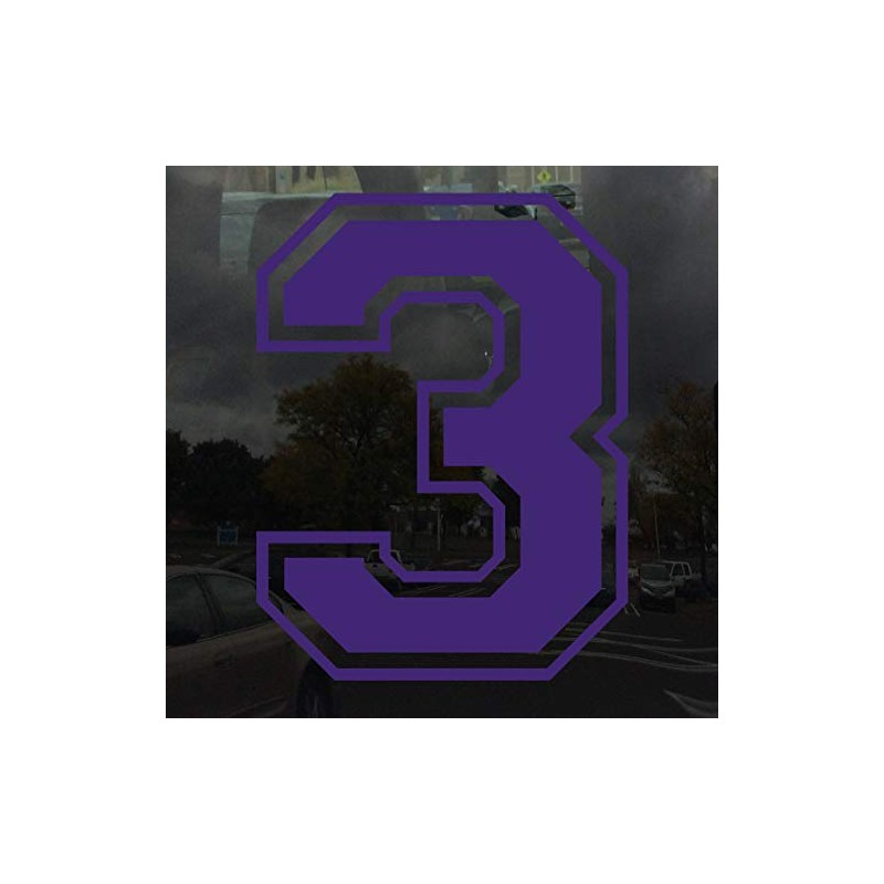 Applicable Pun Varsity Number 3 - Vinyl Decal - Purple