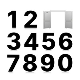 MultiValue 10 PCS House Numbers, Acrylic Self Adhesive Mailbox Numbers Door Number Set Address Signs for Houses Door Mailbox Room 1.9 Inch Gold Black Address Numbers for House Office (Black)