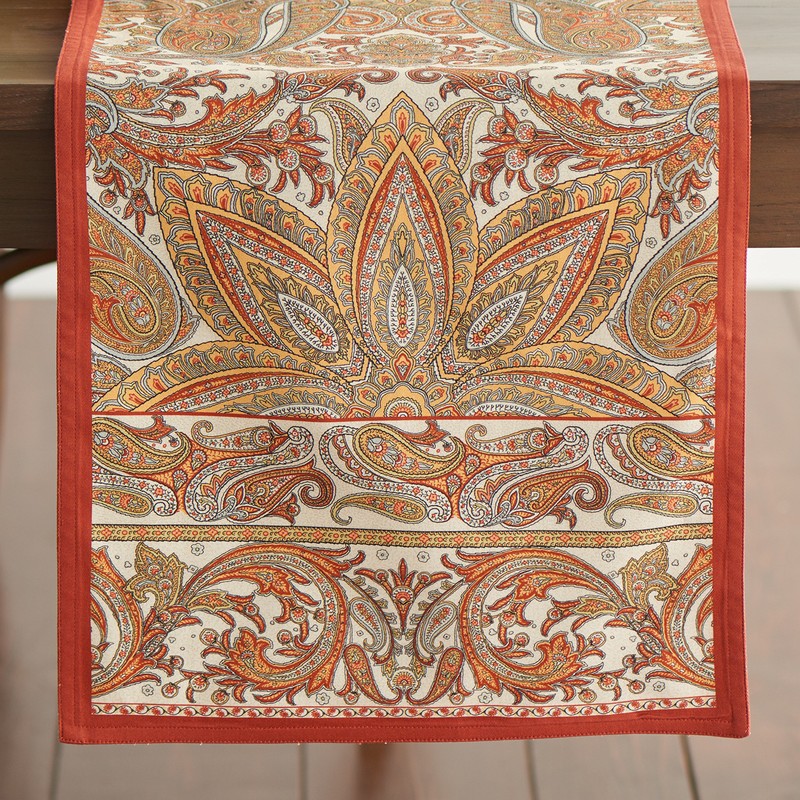 Maison d' Hermine Kashmir Paisley 100% Cotton Table Runner Farmhouse