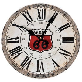 MDF Wall Clock Route 66 Diameter 28 cm