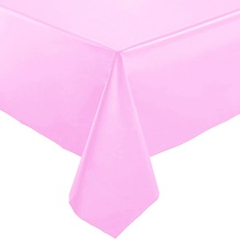 Pink Rectangular Plastic Tablecloth (54" x 108") - 1 Pc. - Disposable & Elegant, Perfect for Weddings, Parties & Events