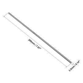 uxcell 1pcs Round Steel Metal Rods, 3.5mm x 200mm High Speed Steel (HSS) Lathe Bar Stock Tool, for Shaft Gear Drill Lathes Boring Machine Turning Miniature DIY Craft