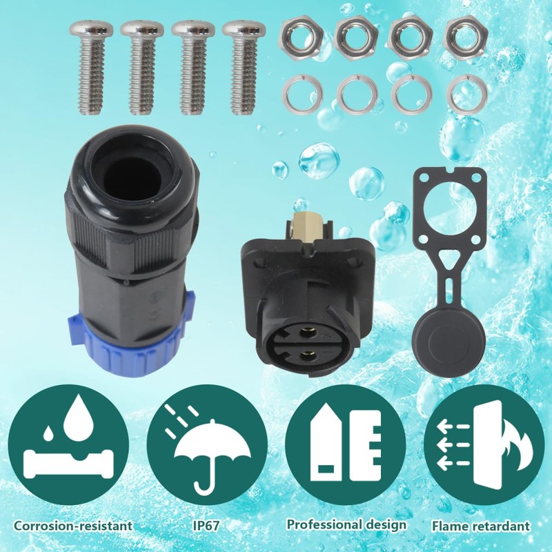 Trolling Motor Plug Receptacle Set - 12V/24V/ 36V/48V Plug for