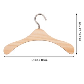 Alipis 10pcs Doll Hangers for 18 Inch Miniature Holder Wooden Clothes Hanger Mini Doll Dog Accessories for Small Dogs Earrings Clothing Coat Hanger Wooden Bamboo Organizer Brown