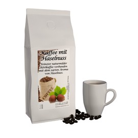 Aroma Coffee - Flavoured Coffee Hazelnut 500 g Whole Beans - Top Coffee - Gentle and Fresh Roasted in Own Roastery