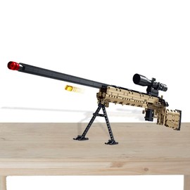 Building Blocks Gun Model Set - 1086 Pieces 1:1 Building Bricks Gun Toy, DIY Assembling Shootable Toys for Teens Boys Son Grandson Adults Sniper Military Hobby Collectors Christmas (Beige-M24)