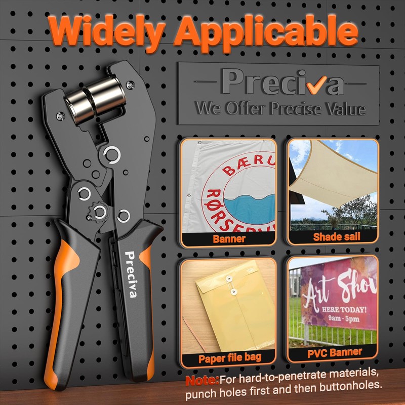 Preciva Eyelet pliers set, 300 pieces eyelet press, self-locking for