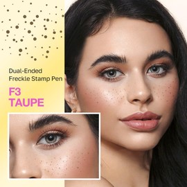 Taupe Freckle Stamp with Eyeliner Pen,Natural Lifelike Freckle Makeup Pen Magic Freckle Color,Waterproof Longlasting Fake Freckles Stain Marker Pencil Face Decoration for Sunkissed Makeup,Vegan