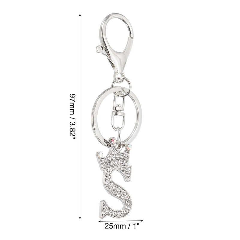 [PATIKIL] Initial Letter Key Chain Letter S Crown Desert Charm