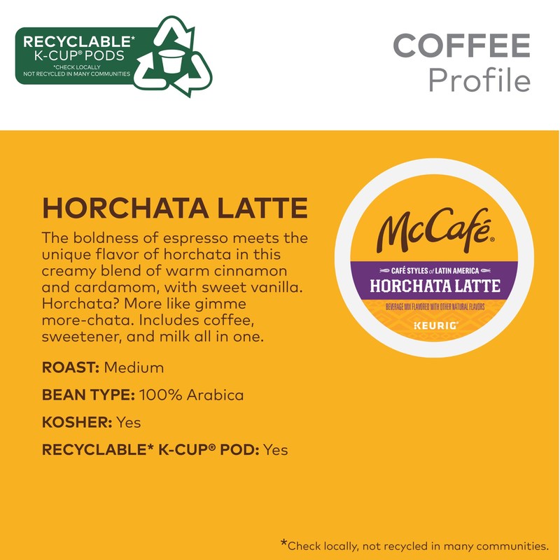 McCafe Cafe Styles of Latin America Horchata Latte, Keurig Single