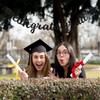 Congrats Grad Banner Decorations - Hanging Glitter Graduation Banner with