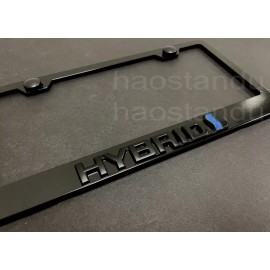 BLVD 1x Black HYBRID 3D Emblem BLACK Stainless License Plate Frame RUST FREE+S.Caps
