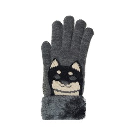 Twin Gloves 515035 Women's Shiba Inu Inner Boa (Double Layer), Gray