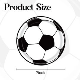KFJBPB - 50 platos de papel para fiesta de fútbol de 7 pulgadas, suministros desechables para fiesta de cumpleaños de fútbol para tartas y postres para cumpleaños, baby shower, decoración temática