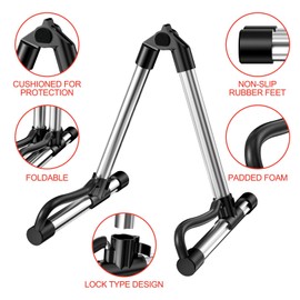 Guitar Stand, Aluminum Alloy Electric Guitar Stand, Universal Folding Vertical A-Type, Convenient and Detachable,With Soft Pads and Non-Slip Rubber Feet, Suitable for Guitar, Electric Guitar, Bass.