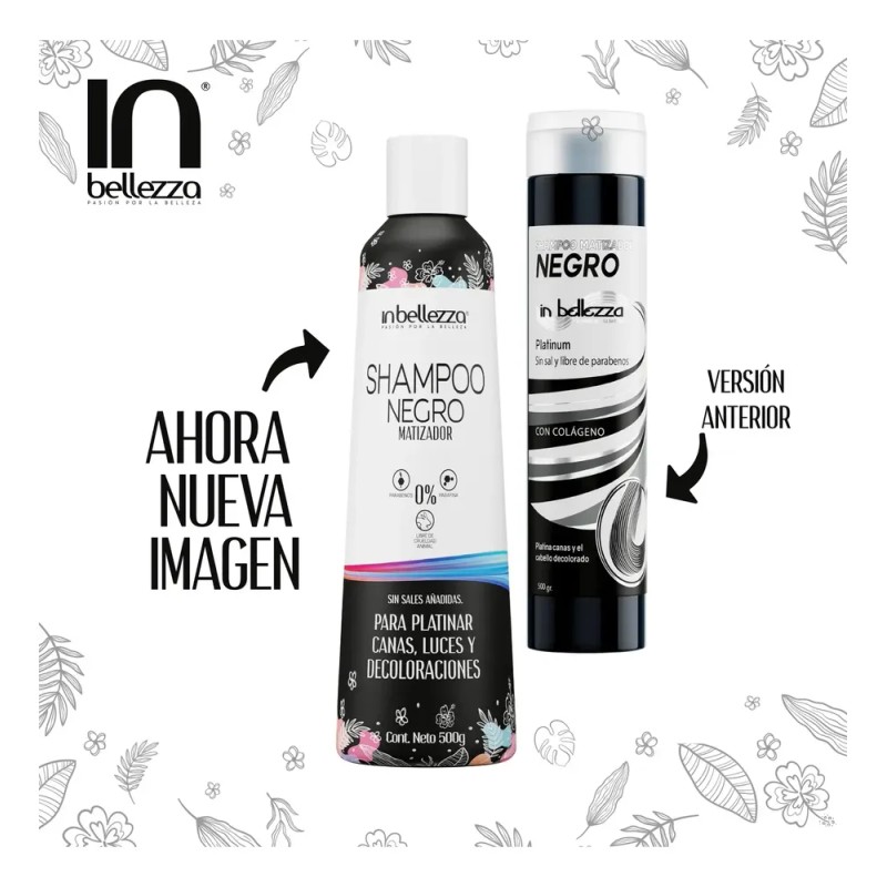 Inbellezza Shampoo Matizador Negro 500 Gr