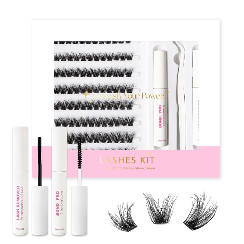 Lash Extension Kit DIY Lash Clusters 10-16mm 96pcs Individual Lashes